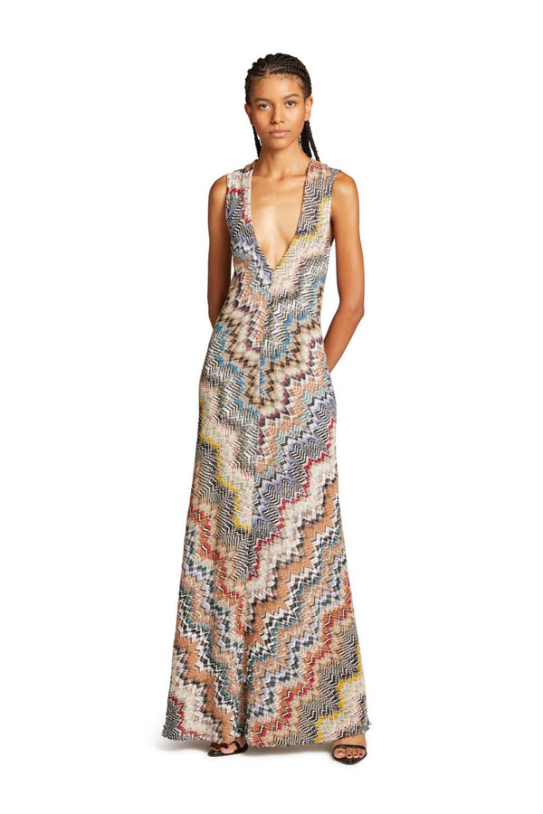 Multicolour Sleeveless Maxi Dress