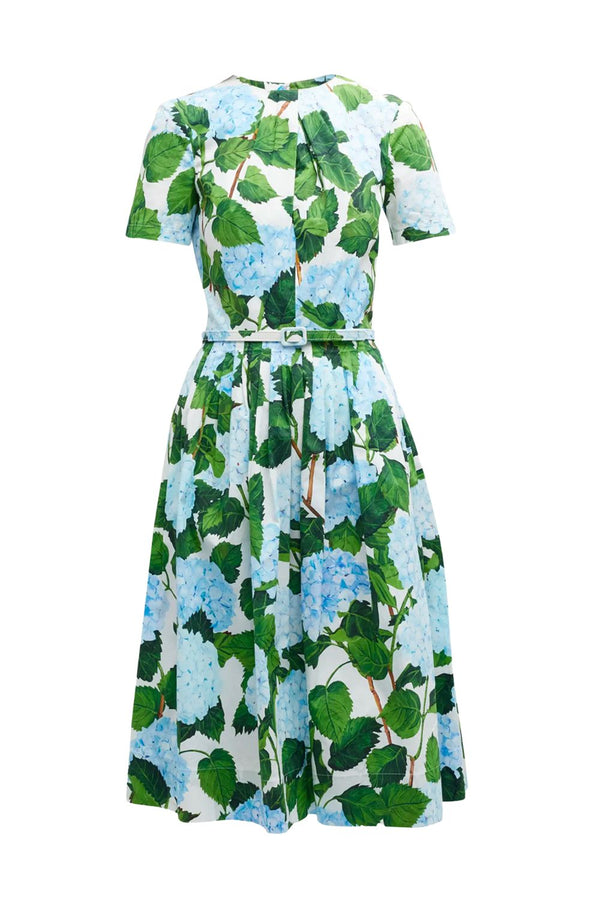 Twist Front Hydrangea Dress
