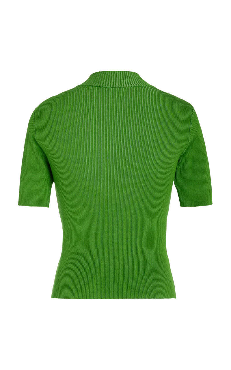 Short Sleeve Mock Ribbed Pullover