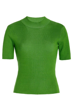 Short Sleeve Mock Ribbed Pullover