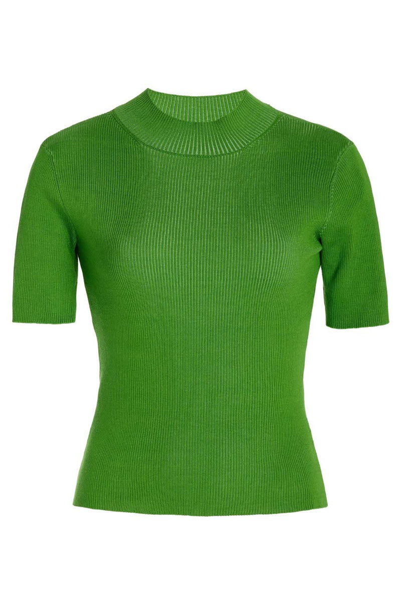Short Sleeve Mock Ribbed Pullover