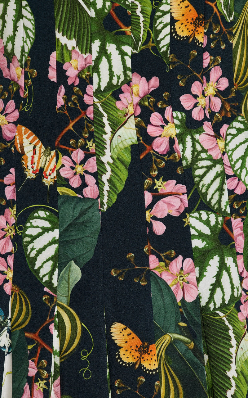 Mixed Botanical Cady Inset Dress