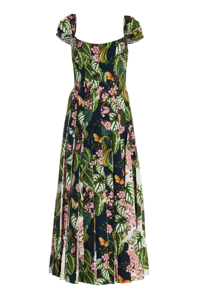 Mixed Botanical Cady Inset Dress