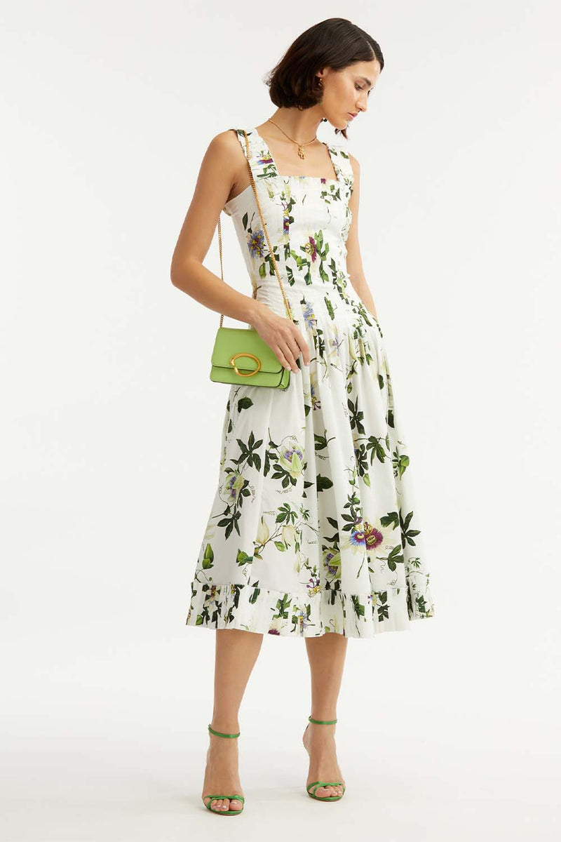 Passionfruit Flower Cotton Tank Dress