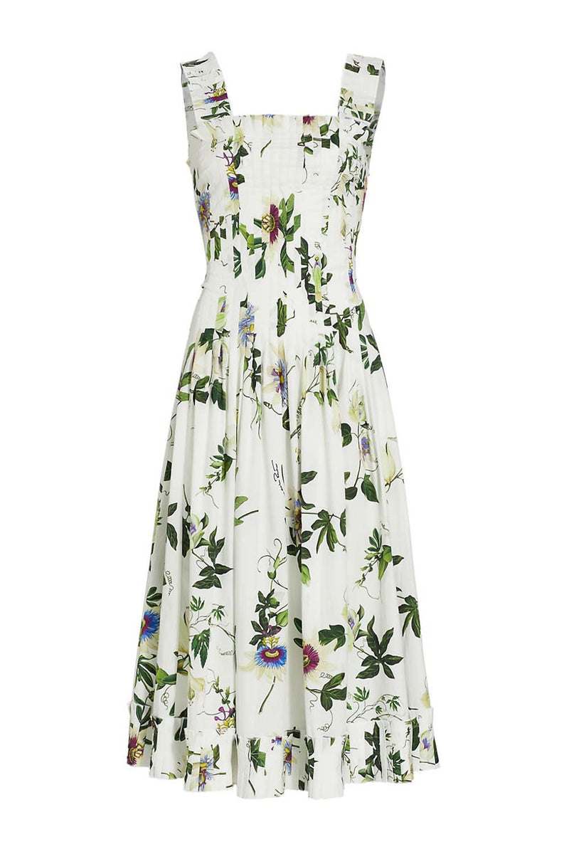 Passionfruit Flower Cotton Tank Dress