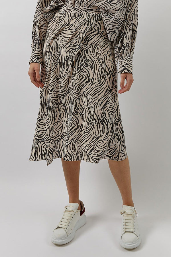 Cacia Pleated Silk-blend Midi Skirt