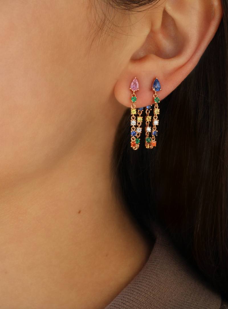 Pink Sapphire Loop Earrings
