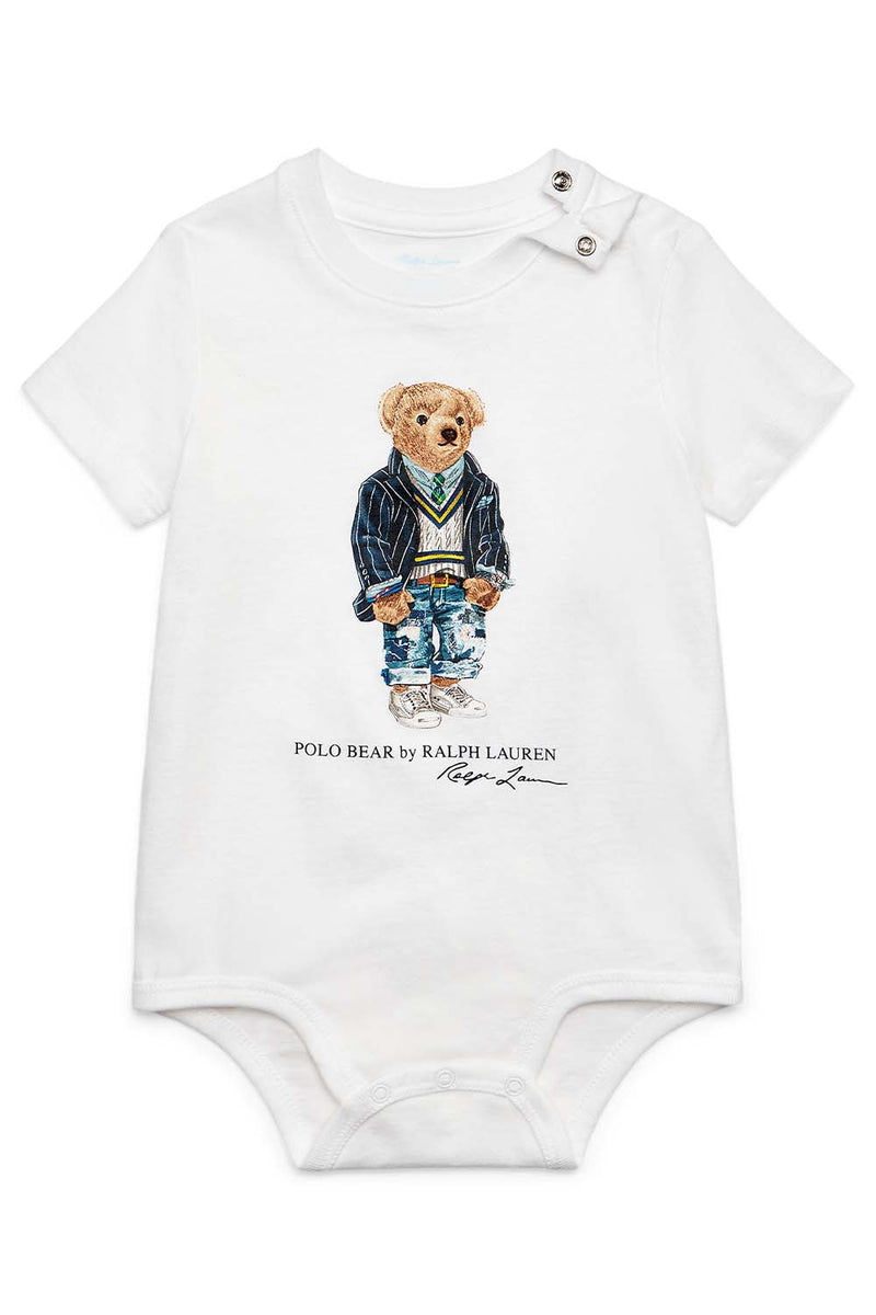 Polo Bear Cotton Jersey Bodysuit