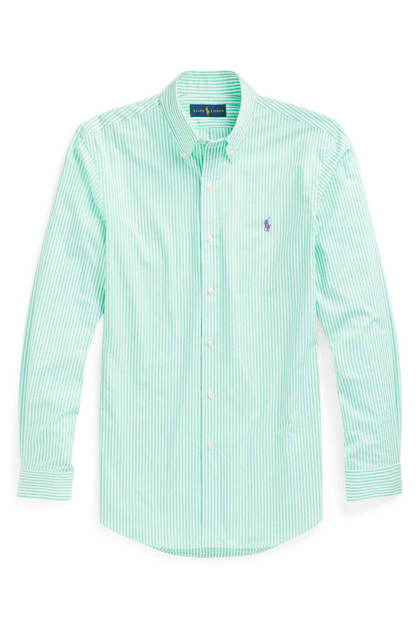 Long Sleeve Stripe Poplin Sport Shirt