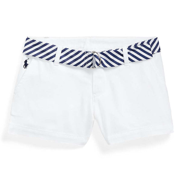 Girls white chino best sale shorts