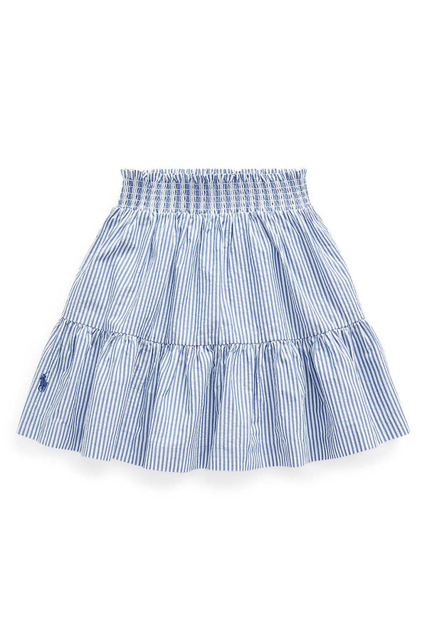 Striped Cotton Seersucker Skirt