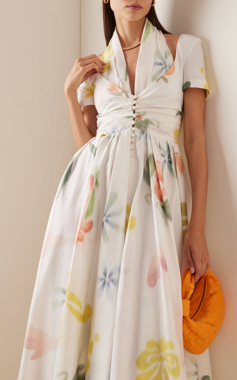 All Tucked In Midi Halter Dress