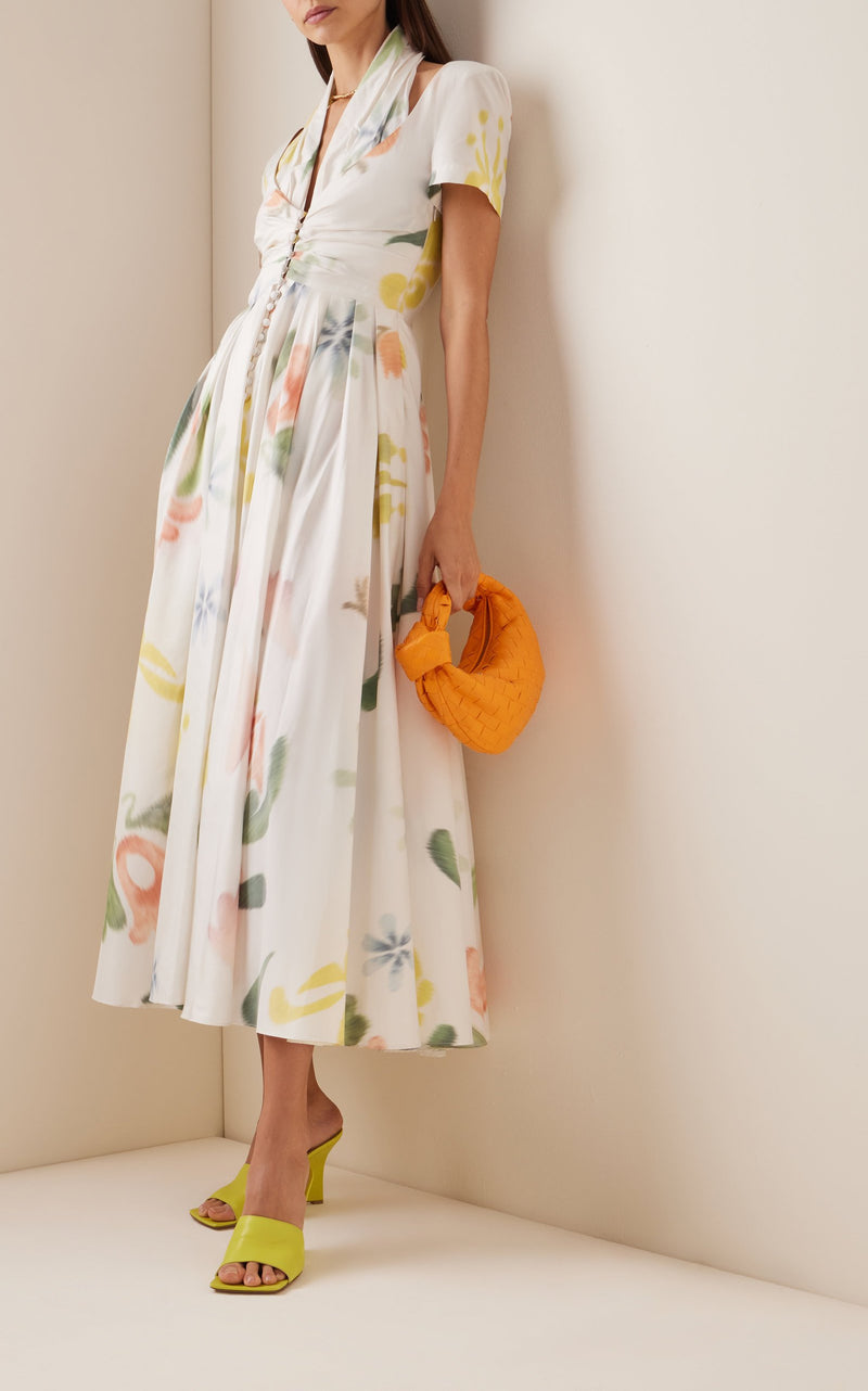 All Tucked In Midi Halter Dress