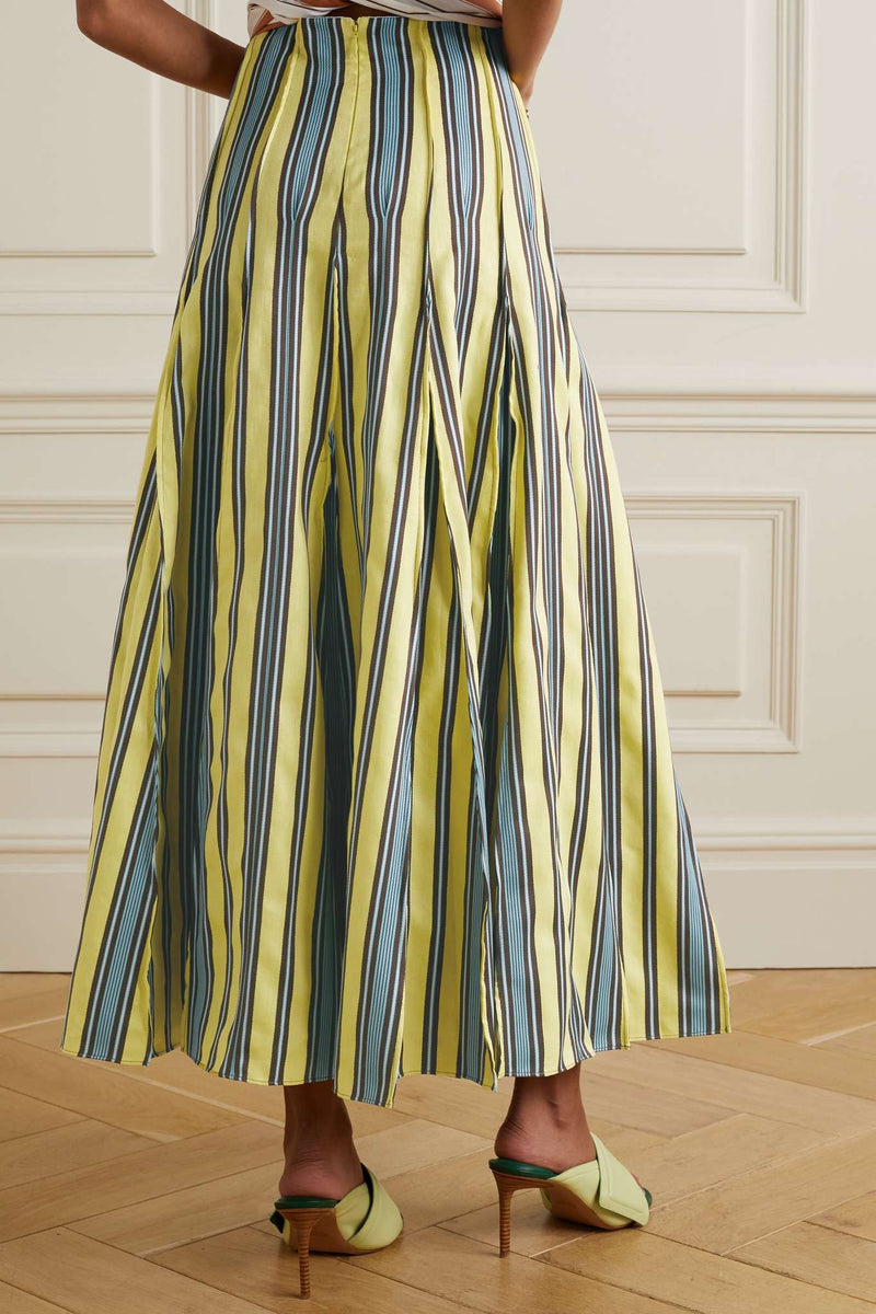 Ugenia Million Pleats Striped Skirt