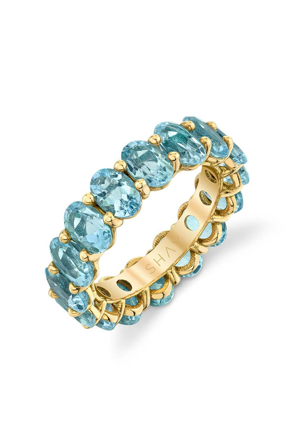 Aquamarine Oval Eternity Ring