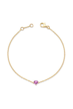 Pink Sapphire Baby Heart Bracelet