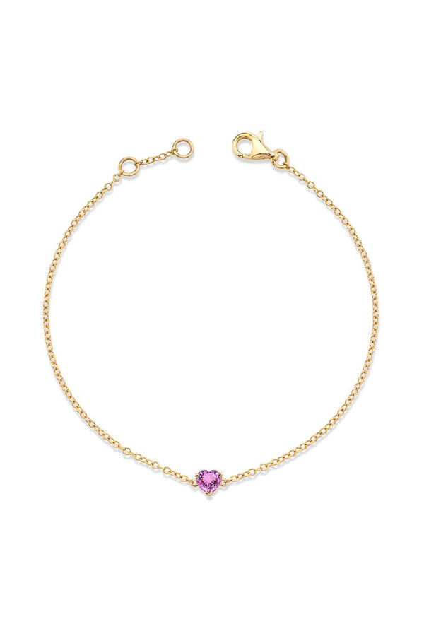 Pink Sapphire Baby Heart Bracelet
