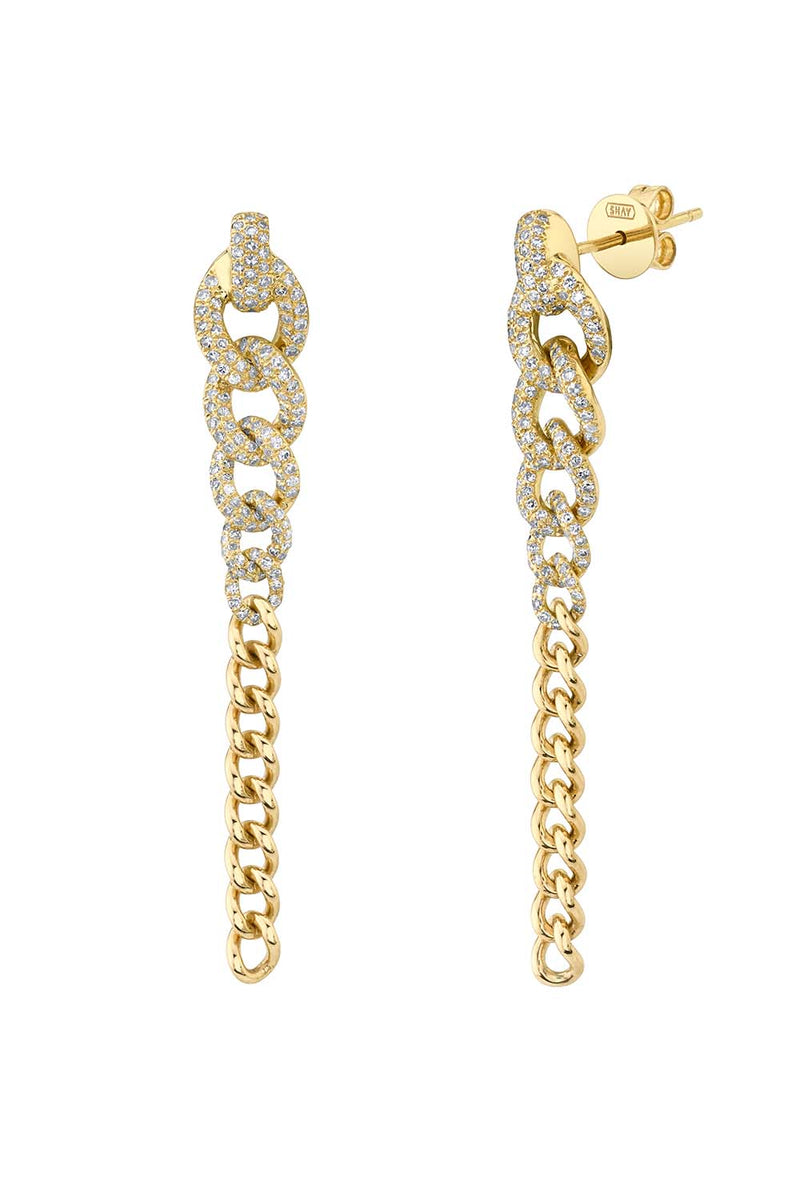 Diamond 2 In 1 Gradual Pave Drop Earrings
