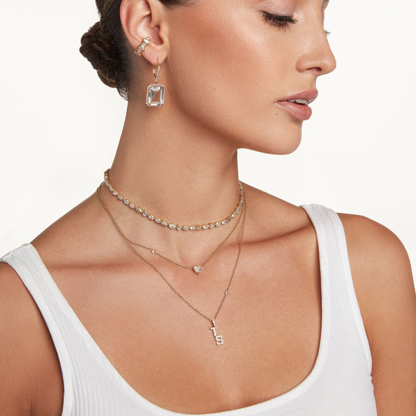 Diamond Heart Solitaire Prong Necklace
