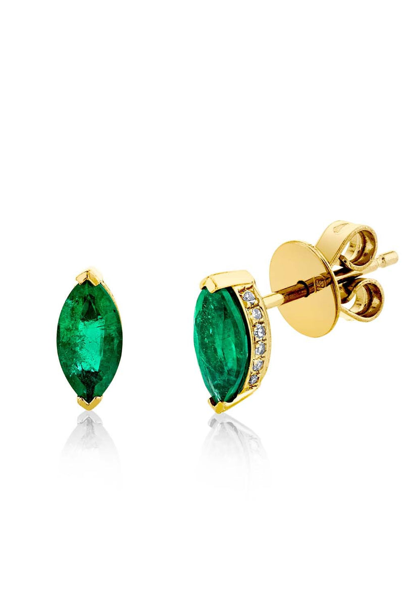 Shay Emerald & Diamond Marquis Studs