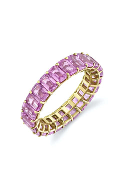 Pink Sapphire Eternity Band