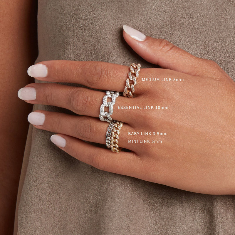 Diamond Pave Essential Link Ring