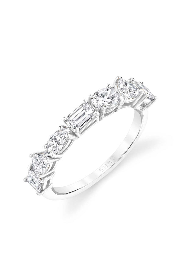 Mixed Diamond Half Eternity Band