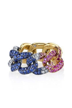Rainbow Pave Essential Link Ring