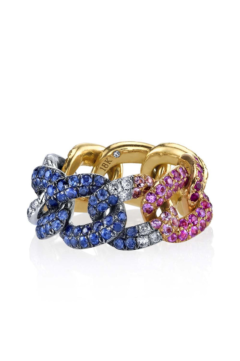 Rainbow Pave Essential Link Ring