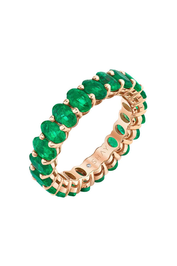 Small Emerald Oval Eternity Band