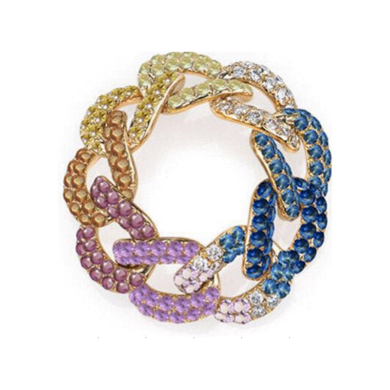 Rainbow Pave Essential Link Ring