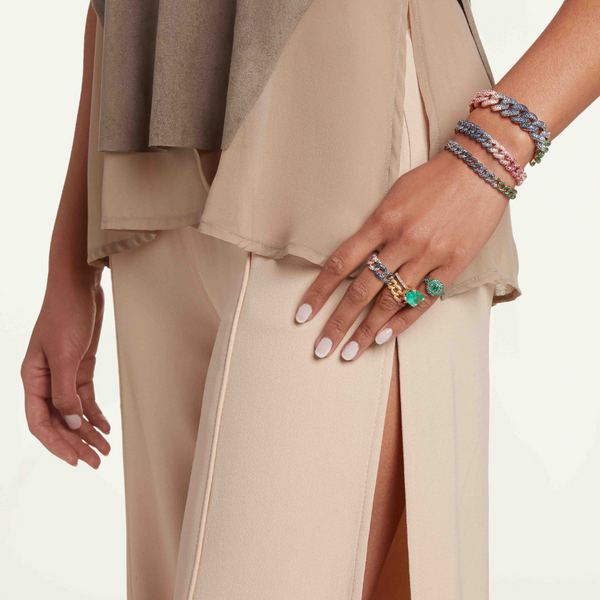 Rainbow Pave Essential Link Ring