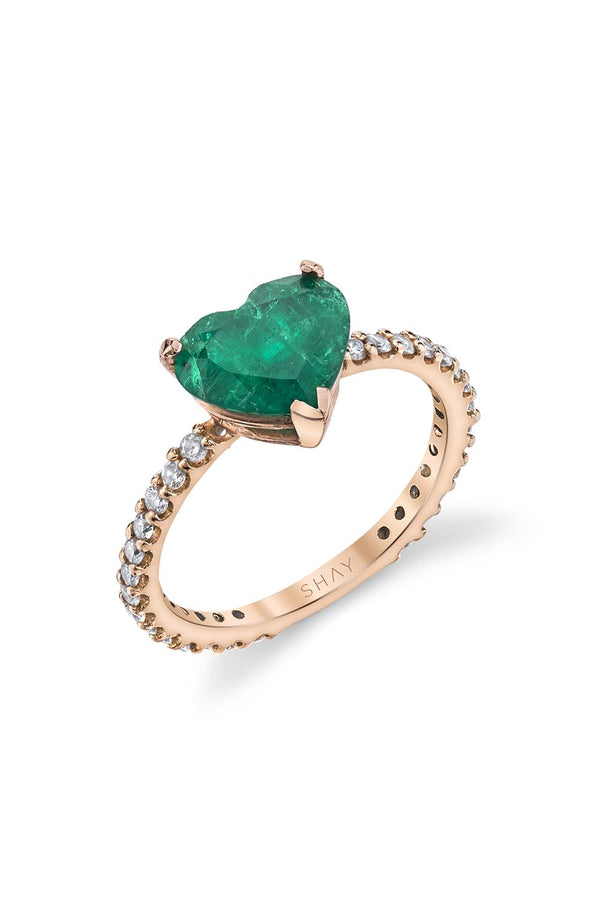 Emerald Heart Pinky Ring