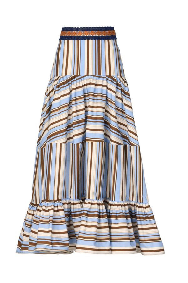 Claire Tiered Stripe Skirt