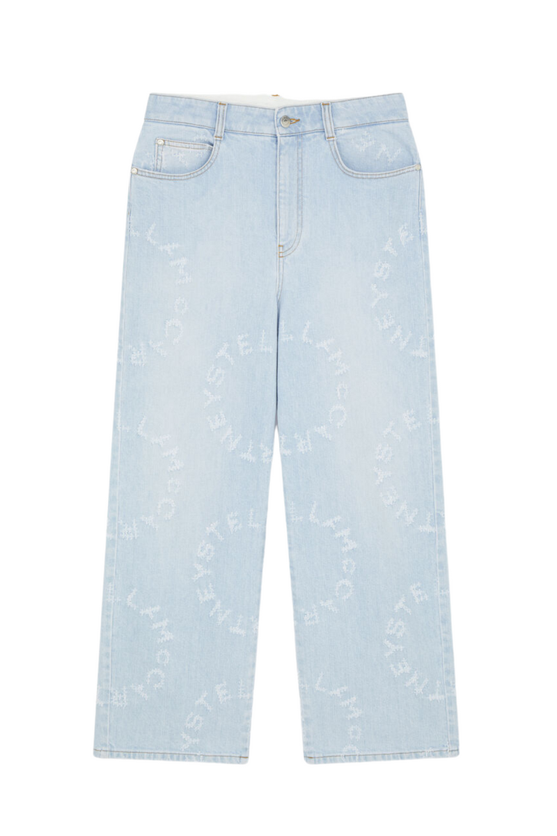 Laser Logo Cropped Denim Trouser