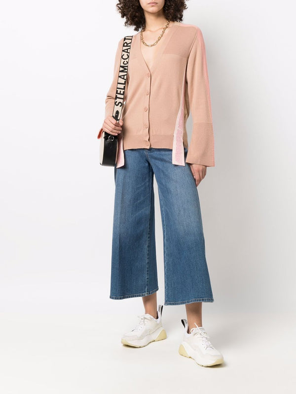 Logo Strap Panelled Cardigan