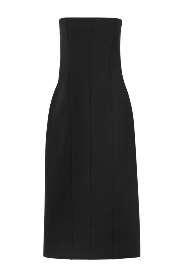 Melonia Strapless Paneled Midi Dress