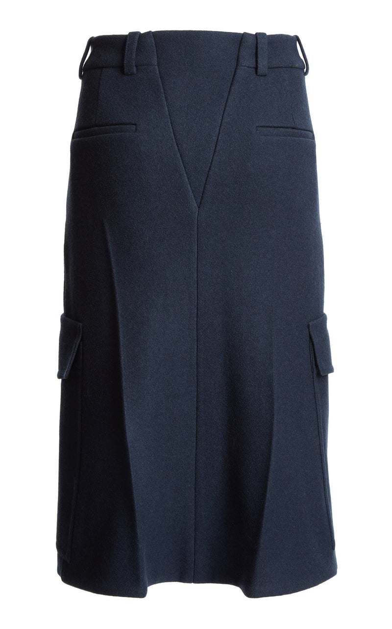 Tailored Wool Utility Skirt