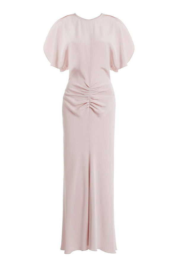 Gathered Melange Midi Dress