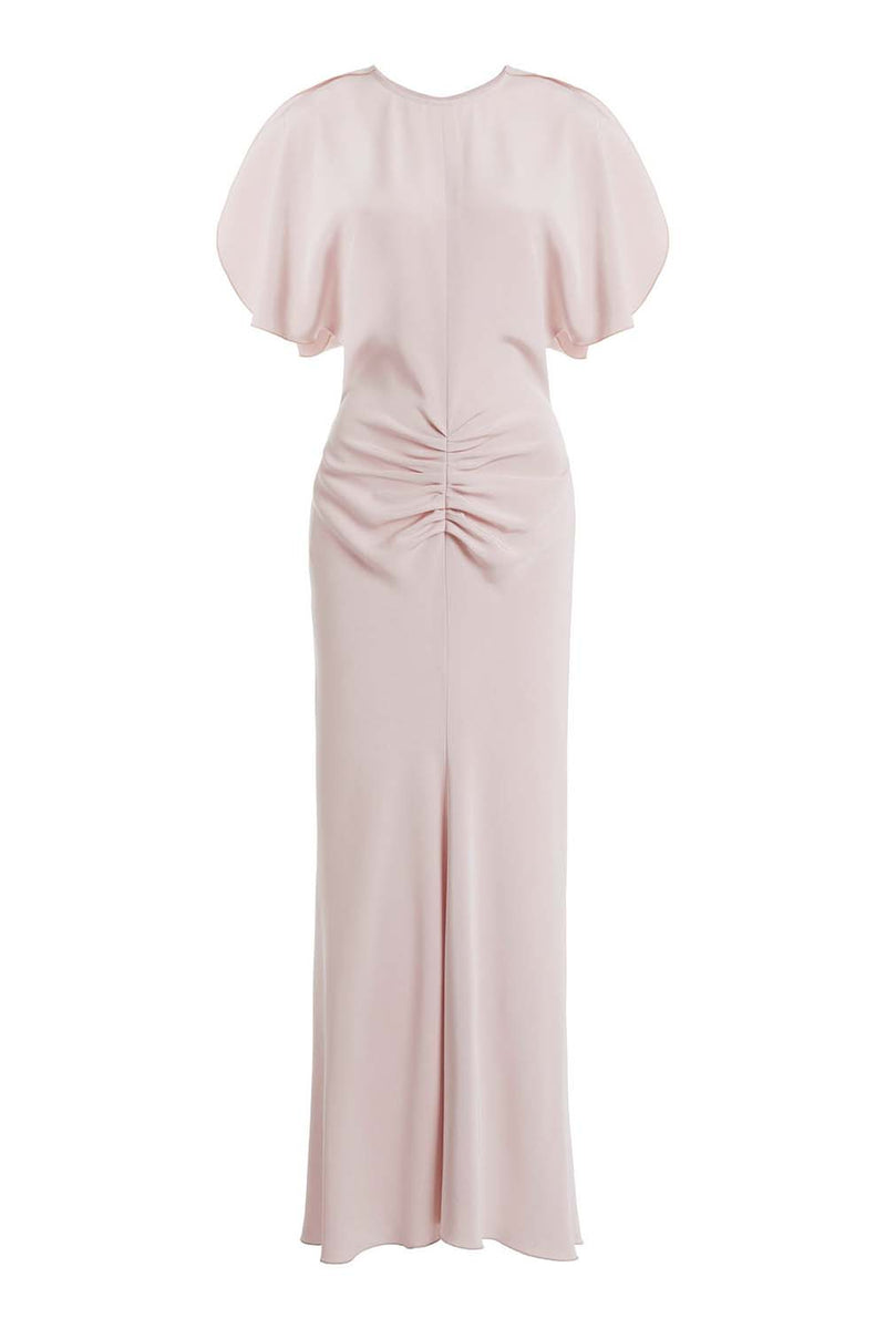 Gathered Melange Midi Dress