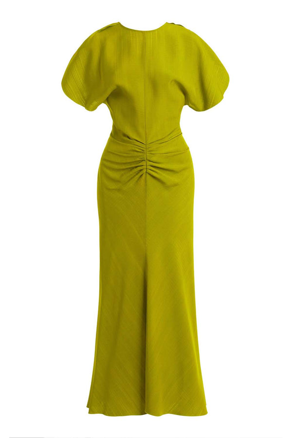 Gathered Melange Midi Dress