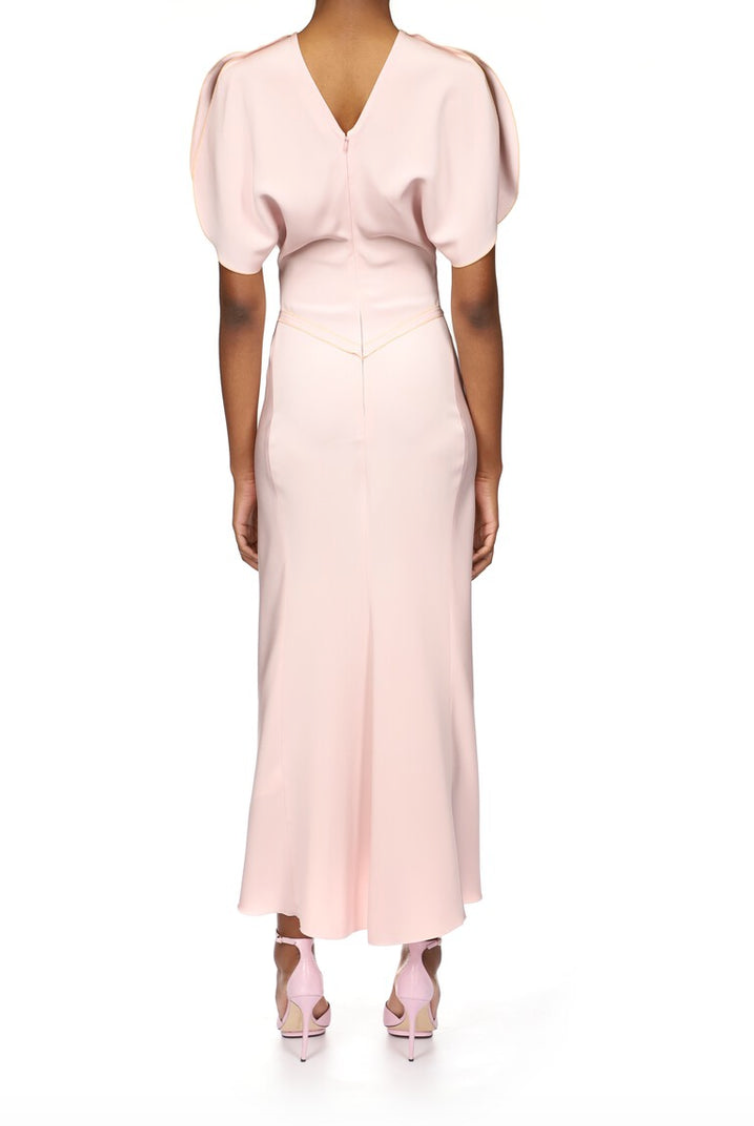 Gathered Melange Midi Dress