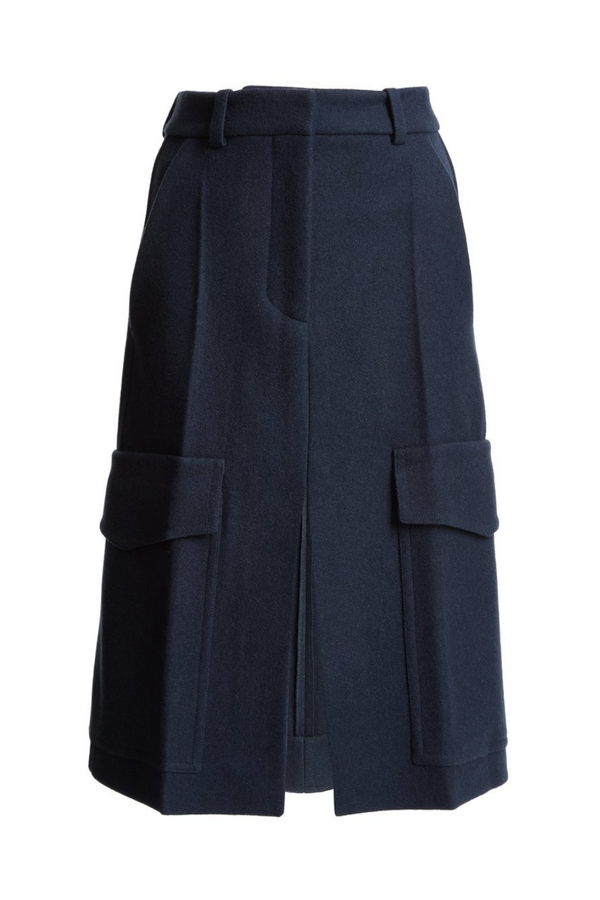 Tailored Wool Utility Skirt
