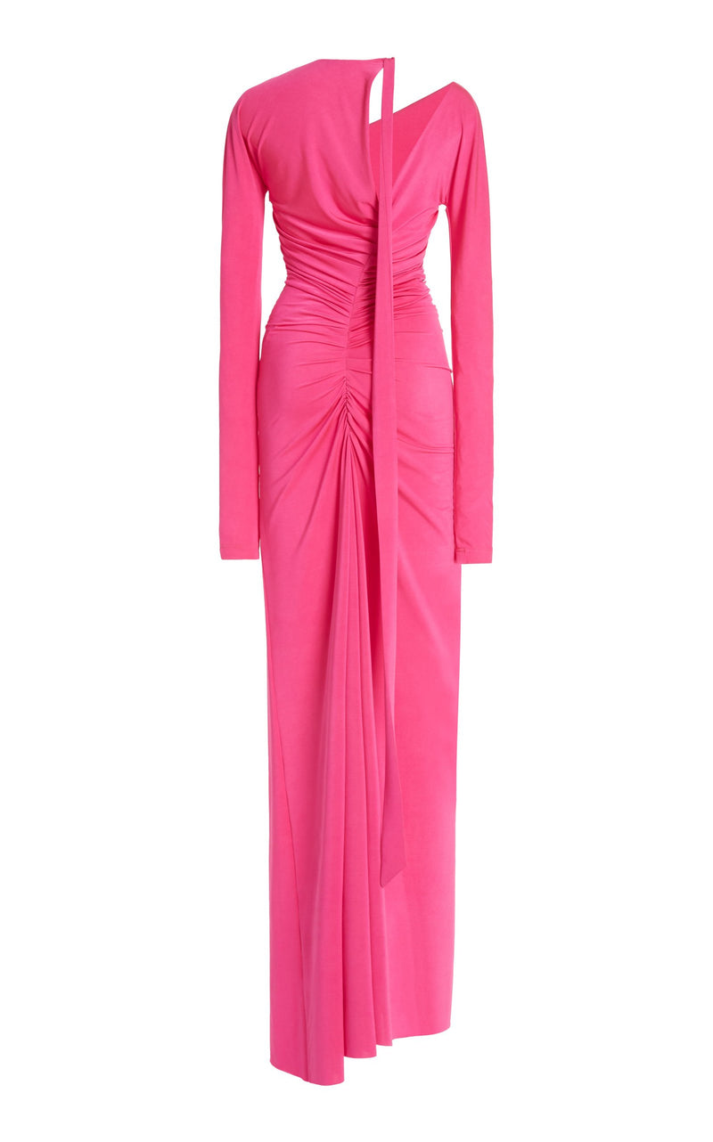 Asymmetric Ruched Gown
