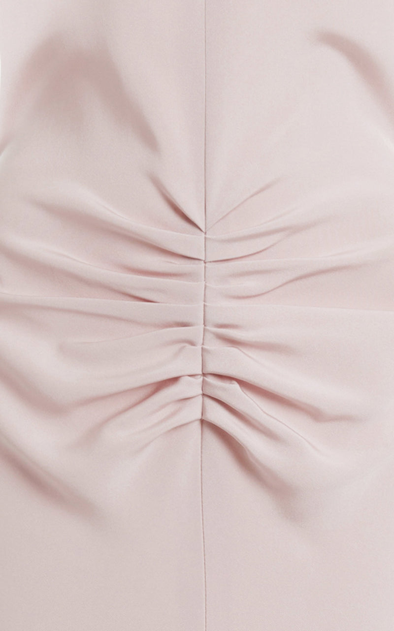 Gathered Melange Midi Dress