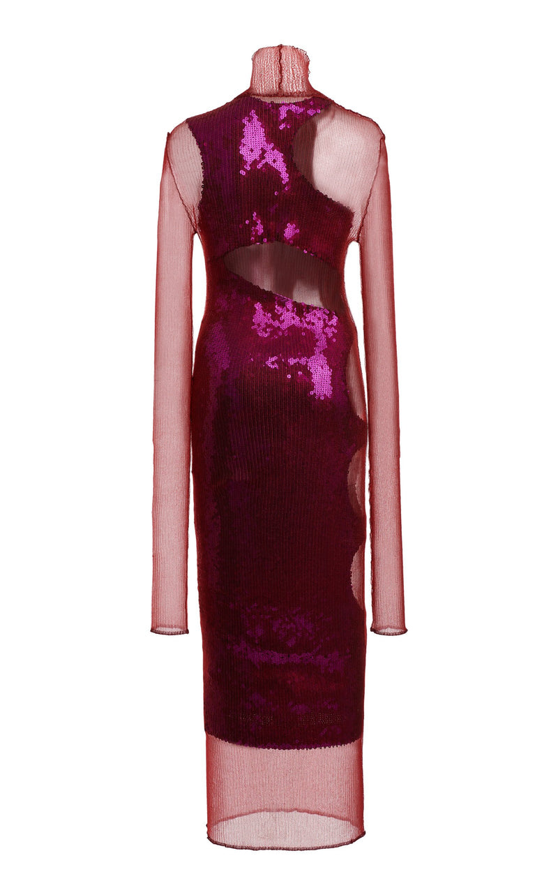 Knit Overlay Sequin Dress