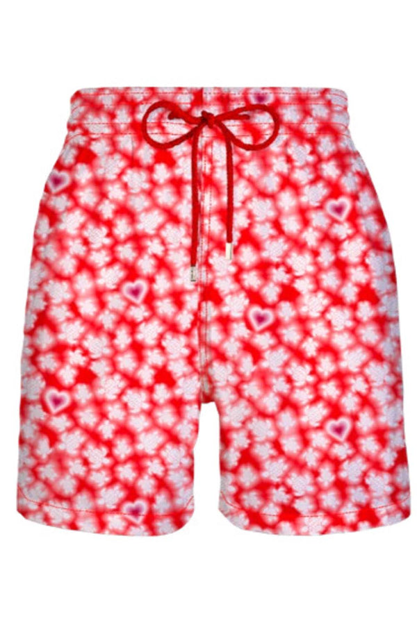 Mens Moorea Heart Print Swim Shorts