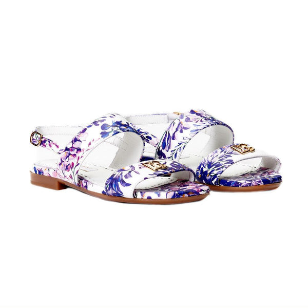 Napa Leather Sandals With Wisteria Print